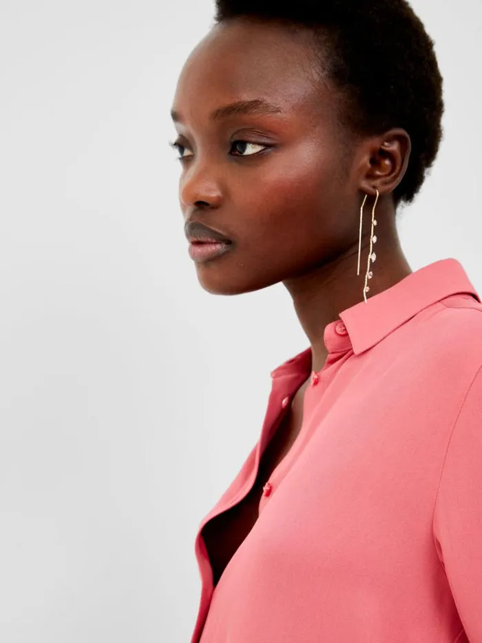 French Connection Tops Cecile Crepe Shirt Rose Kiss 8211 Woman