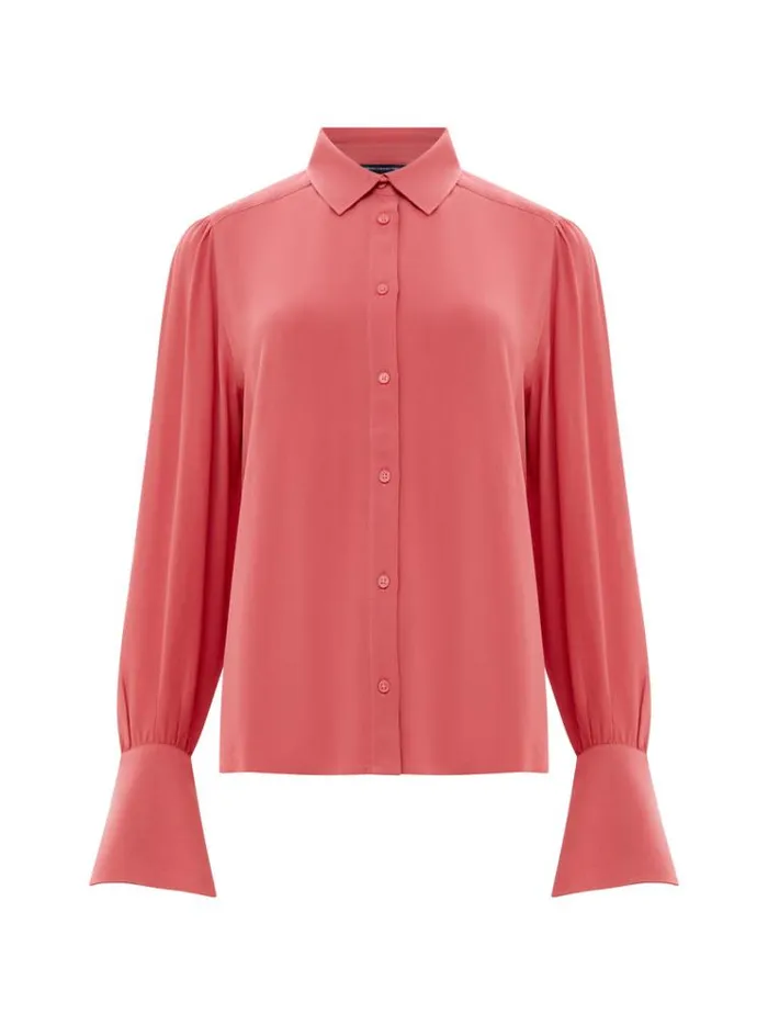 French Connection Tops Cecile Crepe Shirt Rose Kiss 8211 Woman