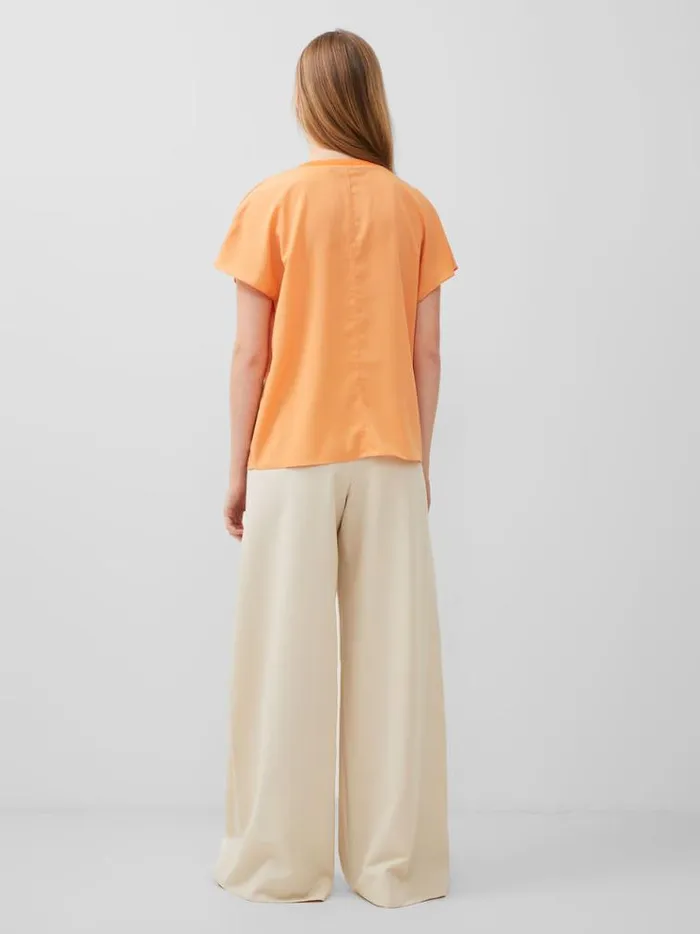French Connection Tops Crepe Light Crew Neck Top Melon 8211 Woman