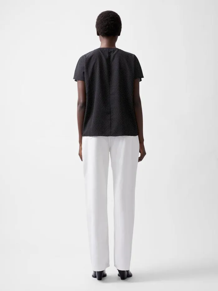 French Connection Tops Dotty Spot Abeny Crew Neck Top Blackoutsummer Whit 8211 Woman