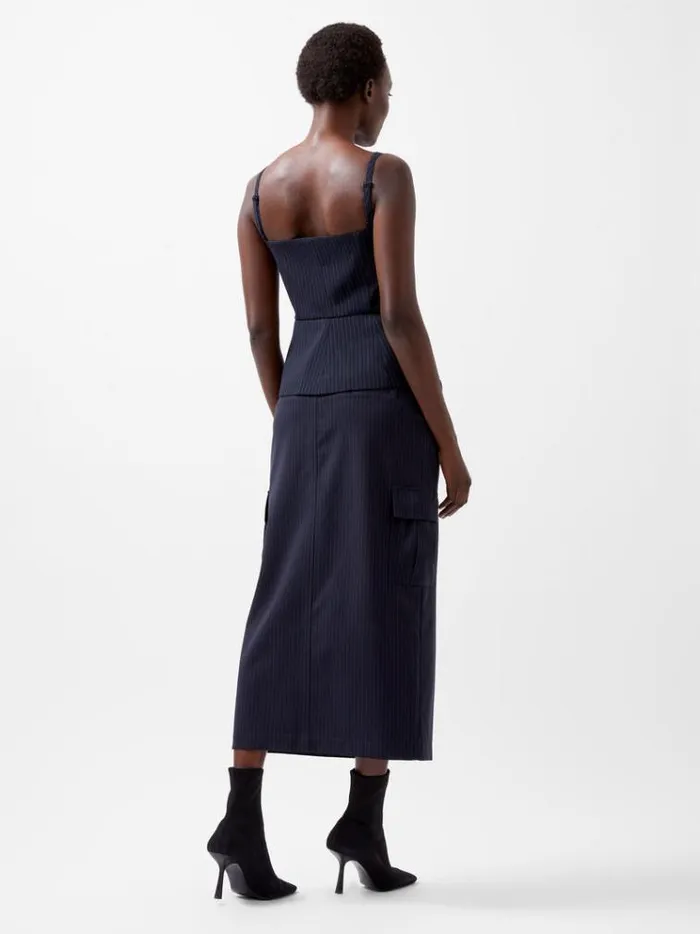 French Connection Tops Hailey Pinstripe Strappy Top Marine 8211 Woman
