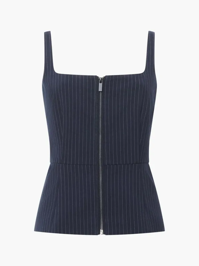 French Connection Tops Hailey Pinstripe Strappy Top Marine 8211 Woman
