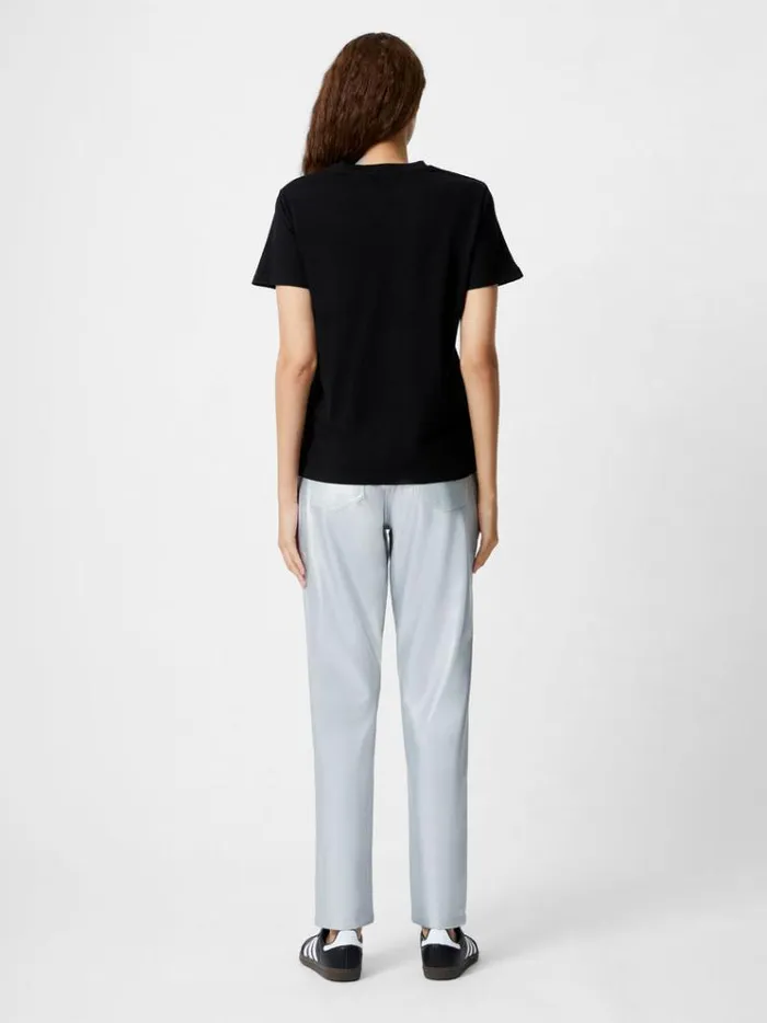 French Connection Tops Love Embroidered Pocket TShirt Black 8211 Woman