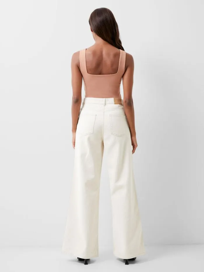 French Connection Tops Rallie Bodysuit Mocha Mousse 8211 Woman