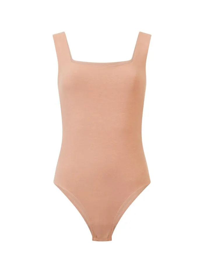 French Connection Tops Rallie Bodysuit Mocha Mousse 8211 Woman