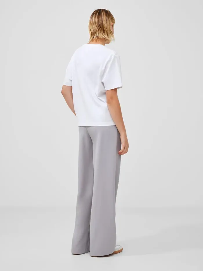 French Connection Tops Rallie Cotton Rouched TShirt Linen White 8211 Woman
