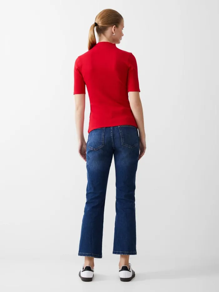 French Connection Tops Ribbed Turtle Neck Top Poppy 8211 Woman