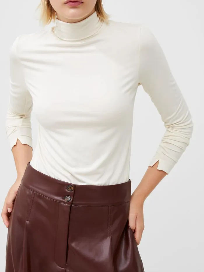 French Connection Tops Venitia Jersey Split Cuff Top Classic Cream 8211 Woman