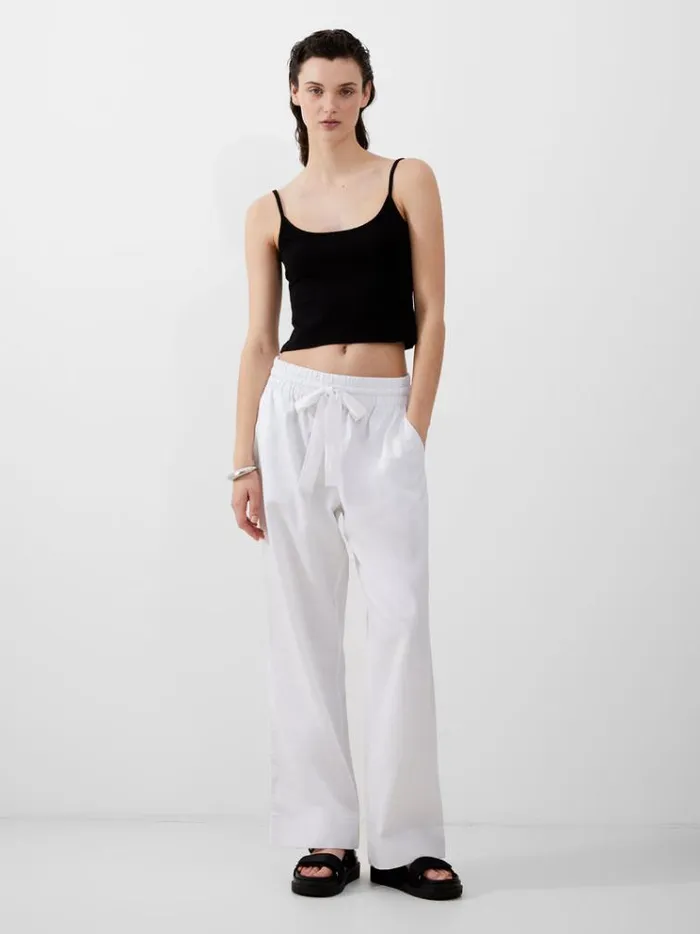 French Connection Trousers Bodie Blend Trousers Linen White 8211 Woman