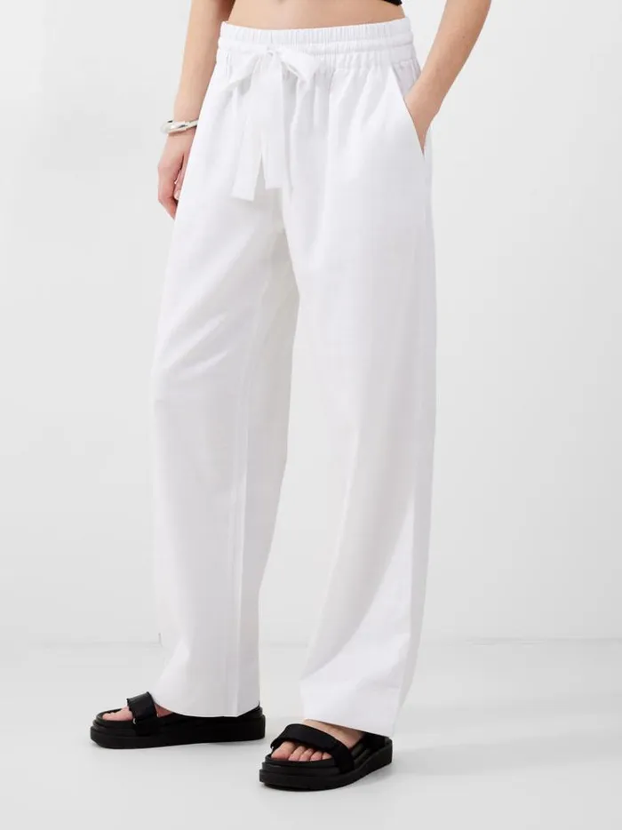 French Connection Trousers Bodie Blend Trousers Linen White 8211 Woman