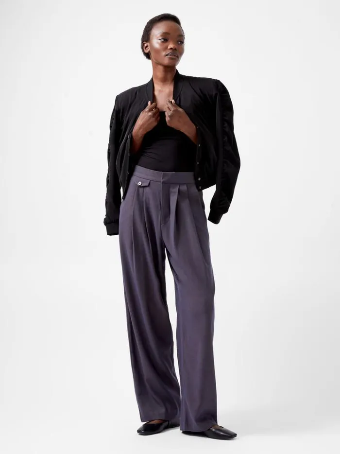 French Connection Trousers Carmine Flannel Trousers Charcoal 8211 Woman
