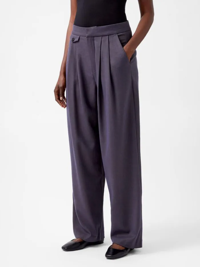 French Connection Trousers Carmine Flannel Trousers Charcoal 8211 Woman
