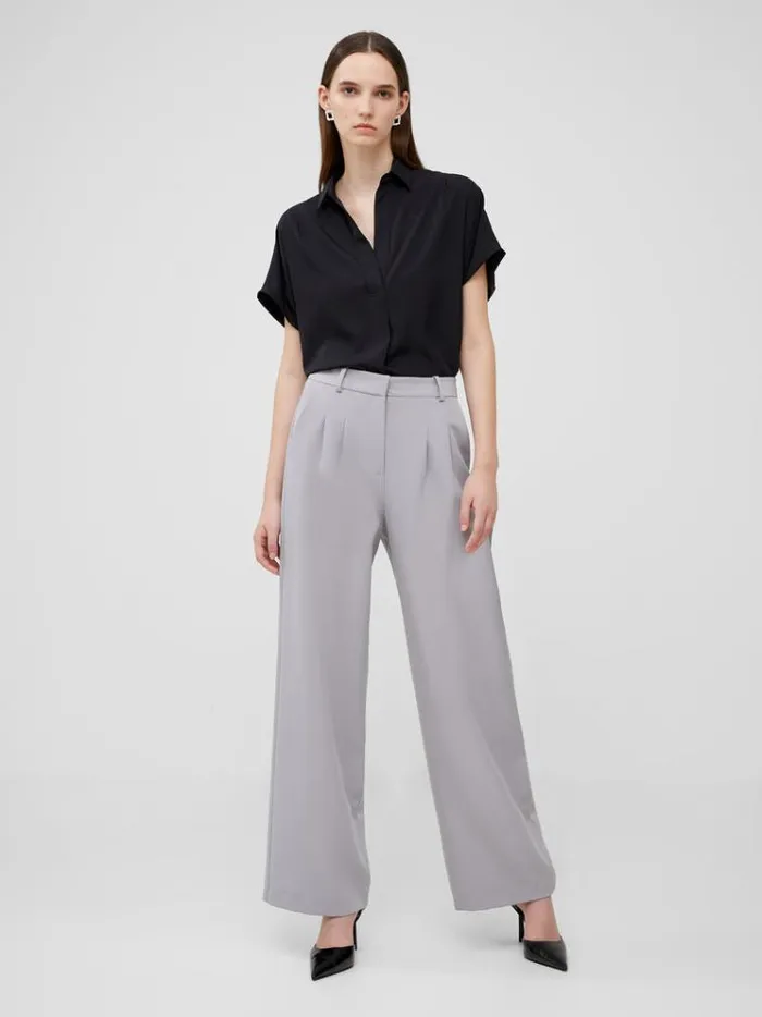 French Connection Trousers Echo Crepe Trousers Alloy 8211 Woman