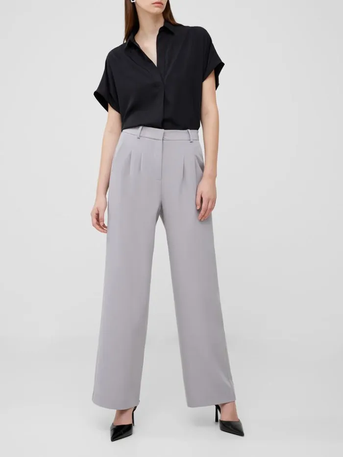 French Connection Trousers Echo Crepe Trousers Alloy 8211 Woman