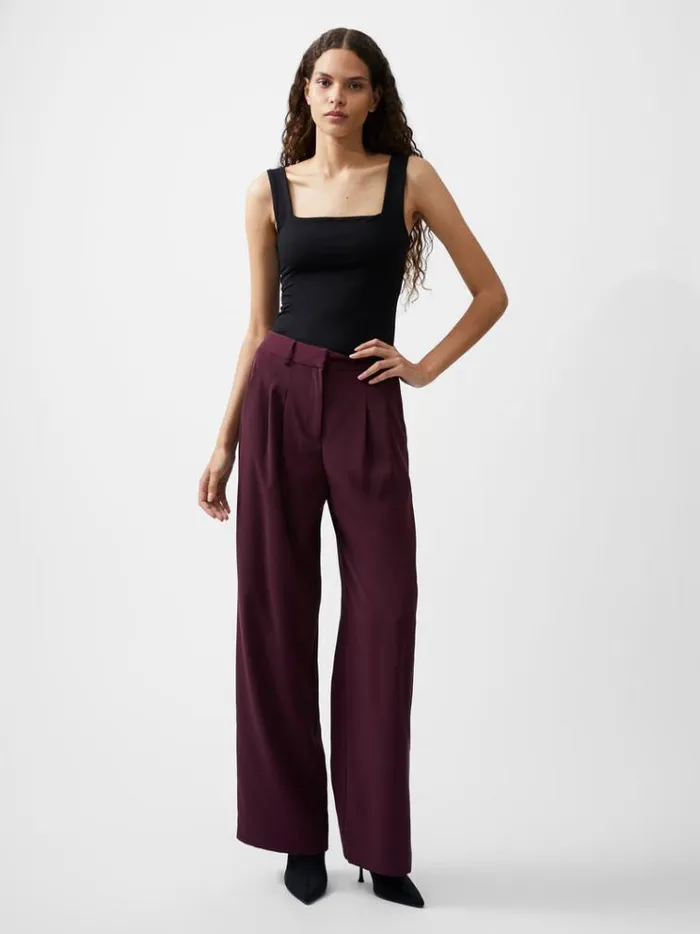French Connection Trousers Harrie Tailored Trousers Burgundy Red 8211 Woman