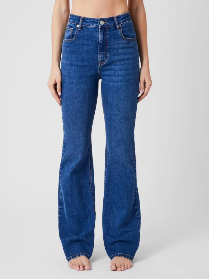 French Connection Trousers Toms Denim Flared Jeans Mid Wash 8211 Woman
