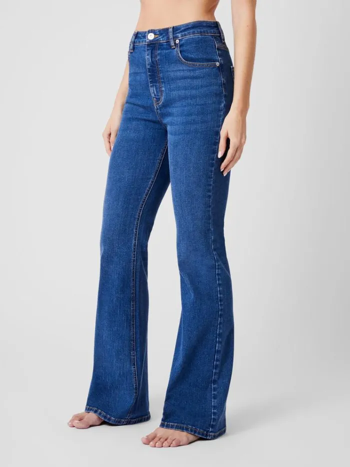 French Connection Trousers Toms Denim Flared Jeans Mid Wash 8211 Woman