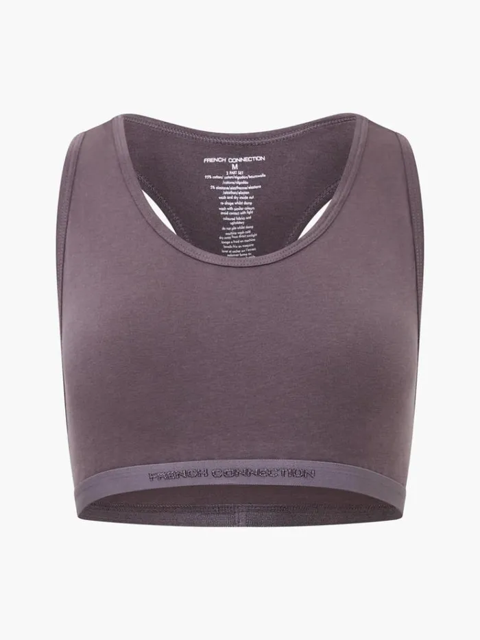 French Connection Underwear and Socks Fc 2 Pack Crop Top Tonal Nudegrey Excalibur 8211 Woman