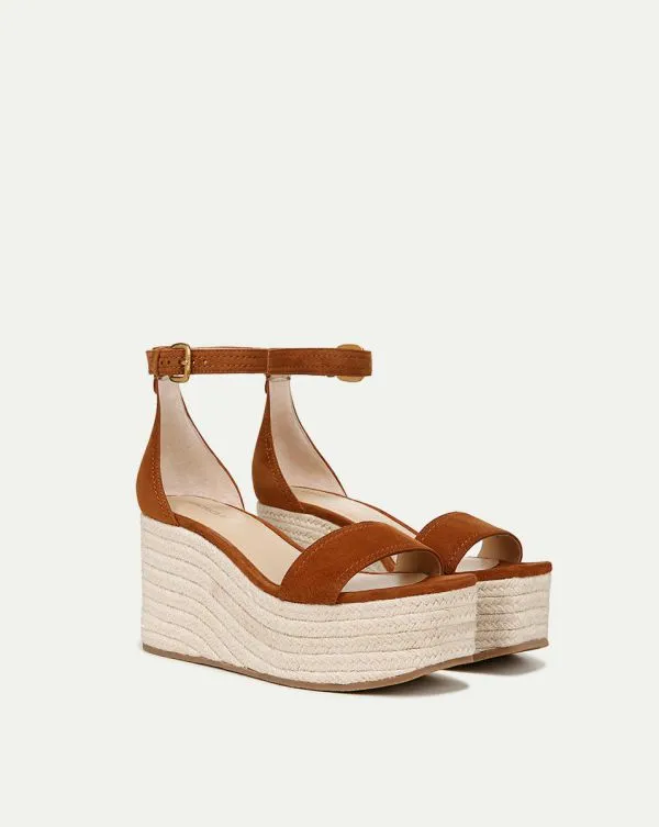 Gianna Raffia Wedge Sandal Caramel Women Veronica Beard Shoes Gianna Raffia Wedge Sandal Caramel Women Veronica Beard Shoes