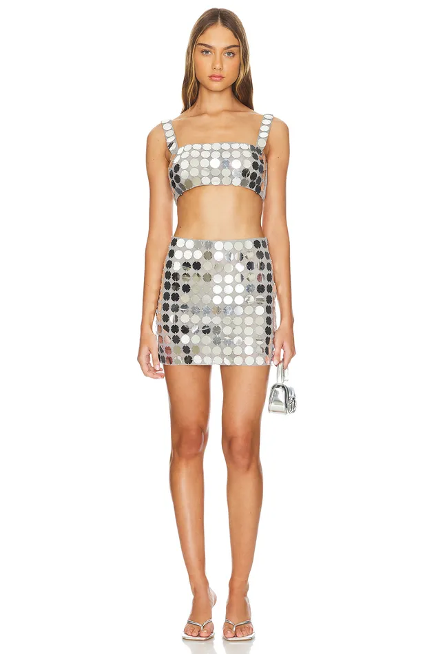 Gilles Sequin Mini Skirt Disco Silver Women Lovers and Friends Skirts Gilles Sequin Mini Skirt Disco Silver Women Lovers and Friends Skirts