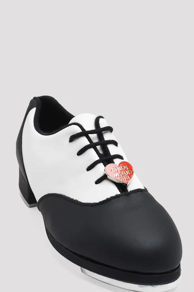 Girls Chloe And Maud Tap Shoes Black White Leather Tap Bloch Children