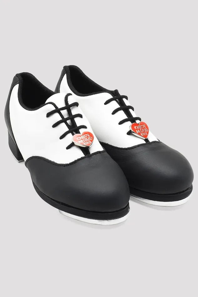 Girls Chloe And Maud Tap Shoes Black White Leather Tap Bloch Children