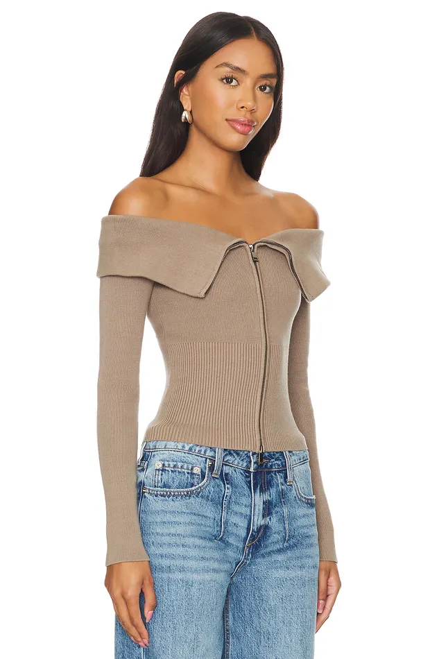 Giugno Zip Cardigan Taupe Women Lovers and Friends Sweaters and Knits Giugno Zip Cardigan Taupe Women Lovers and Friends Sweaters and Knits