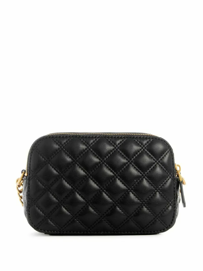 Giully Quilted Camera Crossbody Black Floral Print Women Handbags GUESS Giully Quilted Camera Crossbody Black Floral Print Women Handbags GUESS