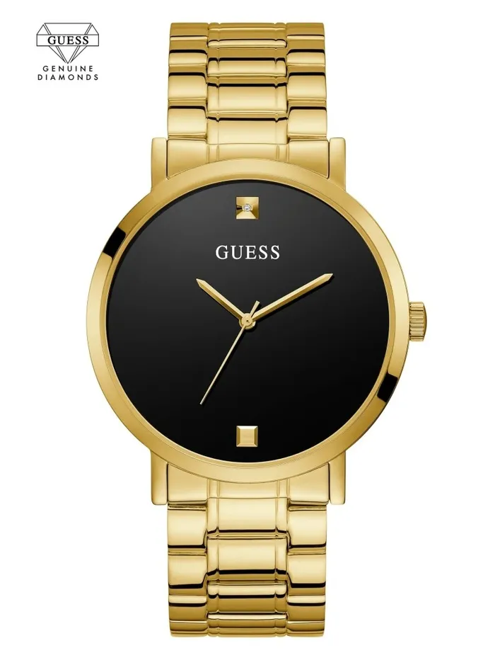 GoldTone and Black Diamond Analog Watch SilverGold WomenMen Watches GUESS
