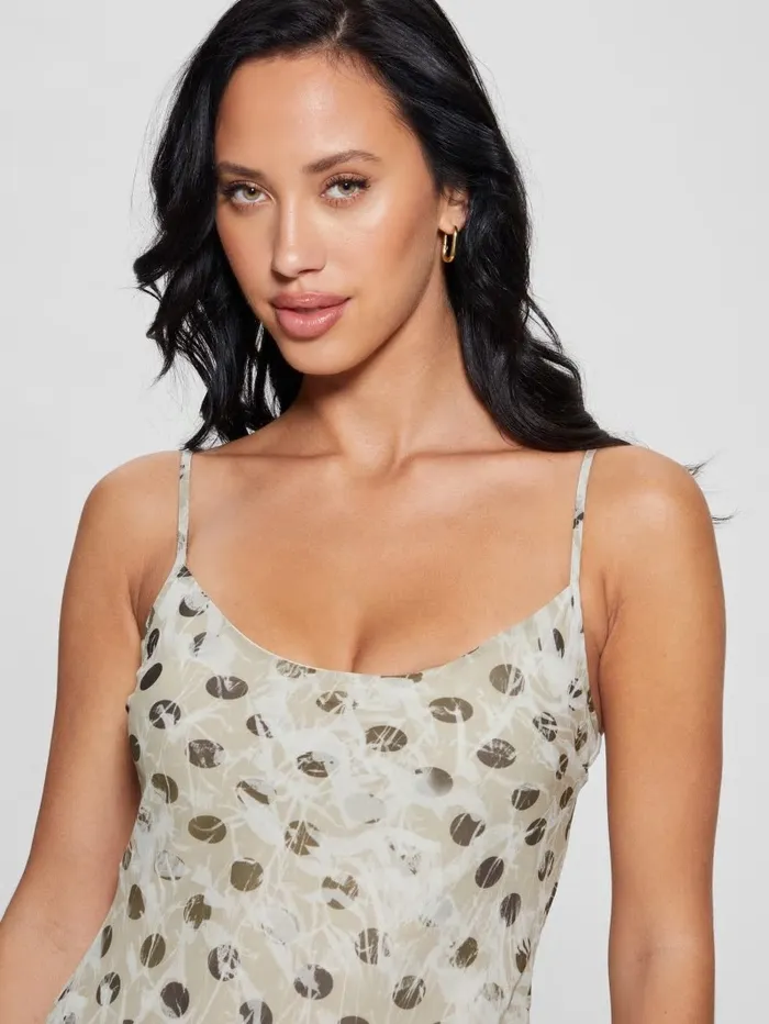 GUESS Akilina Printed Midi Dress Sandy Polka Dots Women Dresses and Jumpsuits GUESS Akilina Printed Midi Dress Sandy Polka Dots Women Dresses and Jumpsuits
