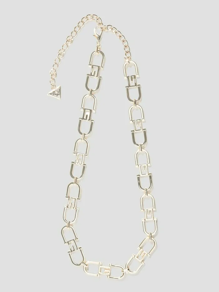 GUESS Belts Women G Logo Chain Belt Pale Shiny Gold