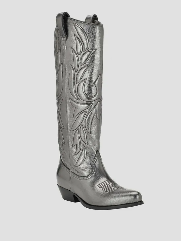 GUESS Boots and Booties Women Ginnifer KneeHigh Cowboy Boots Gunmetal