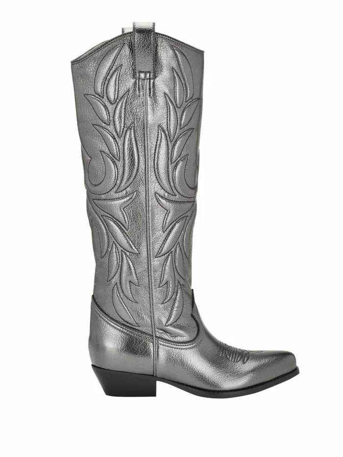 GUESS Boots and Booties Women Ginnifer KneeHigh Cowboy Boots Gunmetal GUESS Boots and Booties Women Ginnifer KneeHigh Cowboy Boots Gunmetal