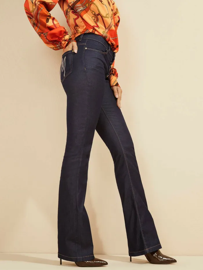 GUESS Bottoms Women Mini Flare Denim Pant Blue Rinse Wash GUESS Bottoms Women Mini Flare Denim Pant Blue Rinse Wash