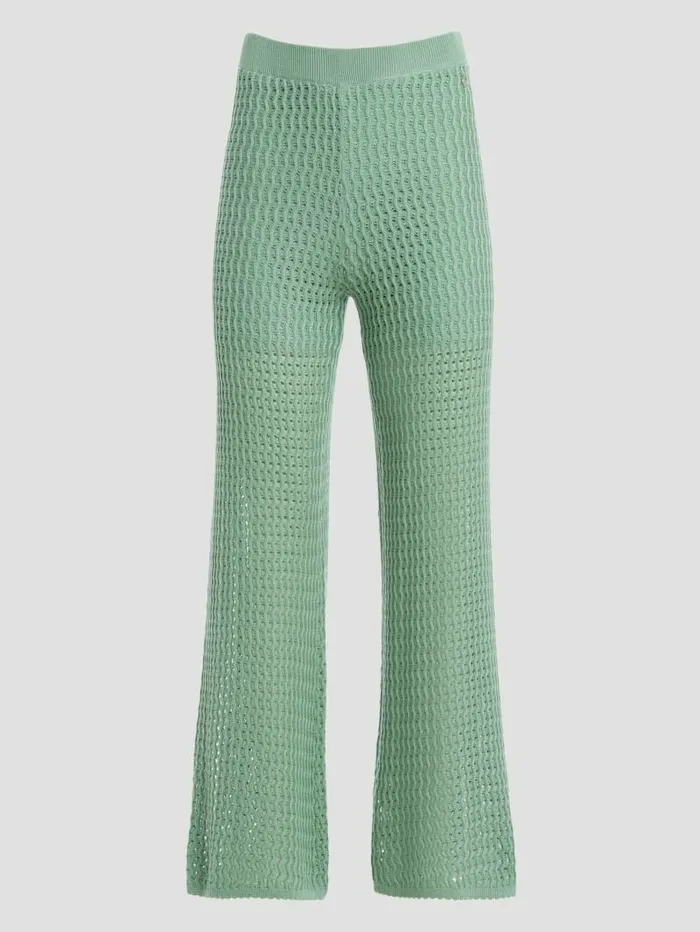 GUESS Bottoms Women Yasmina Wide Leg Sweater Pants Vital Green GUESS Bottoms Women Yasmina Wide Leg Sweater Pants Vital Green