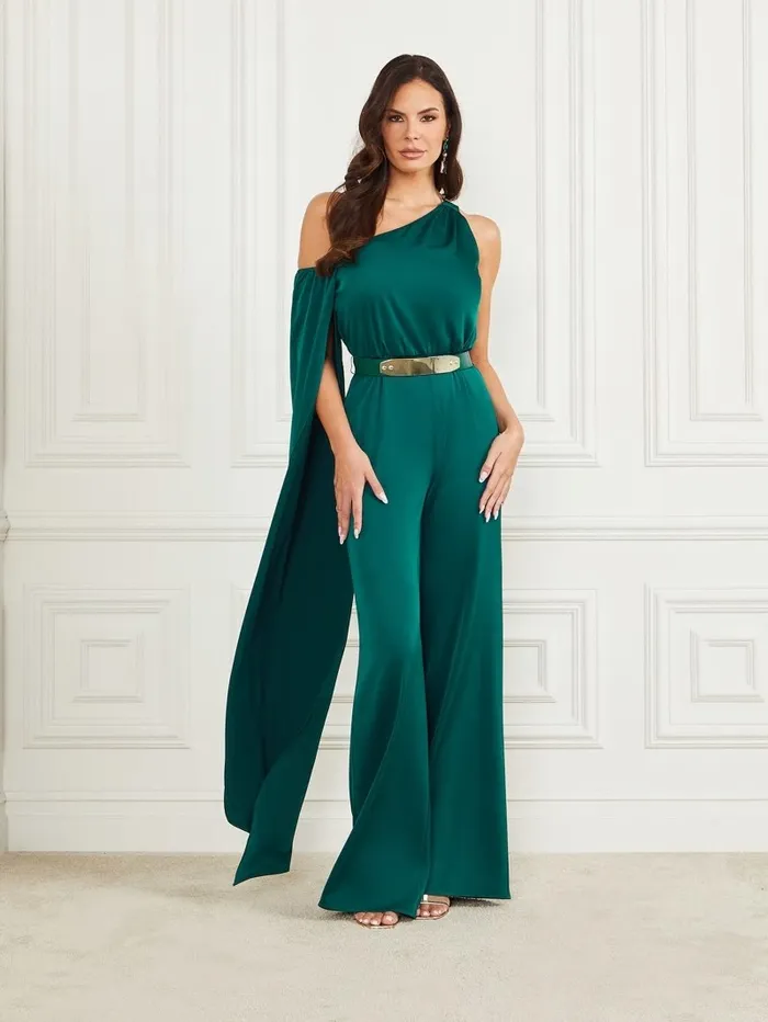 GUESS Clara Jumpsuit Ornate Teal Women Dresses and Jumpsuits