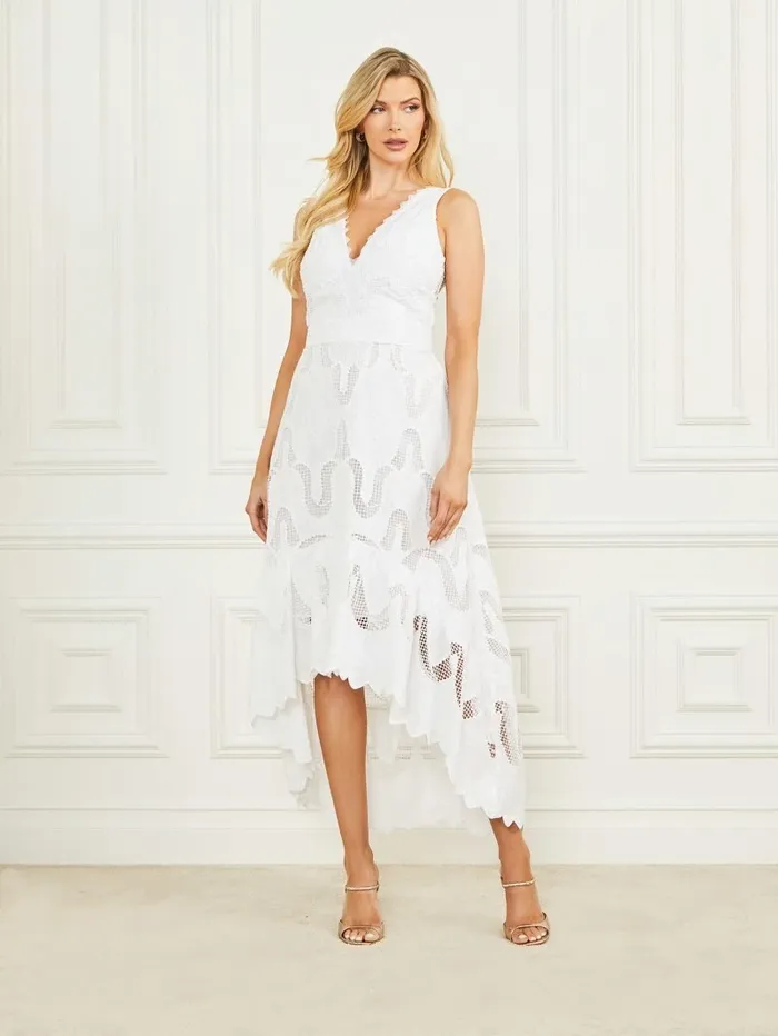 GUESS Dresses and Jumpsuits Women Anjelica Embroidered Dress Blanc Pur