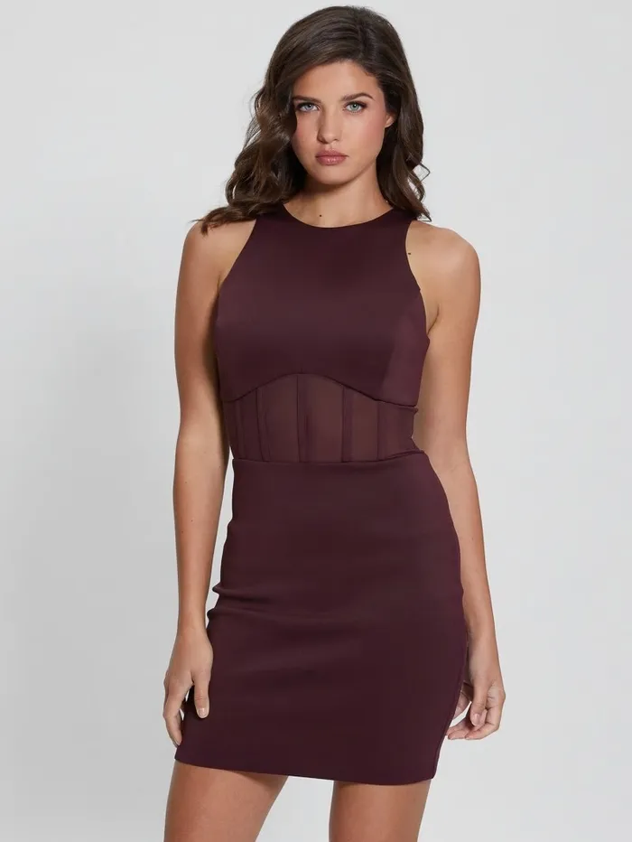 GUESS Dresses and Jumpsuits Women Eco Brenda Scuba Mini Dress Regal Plum