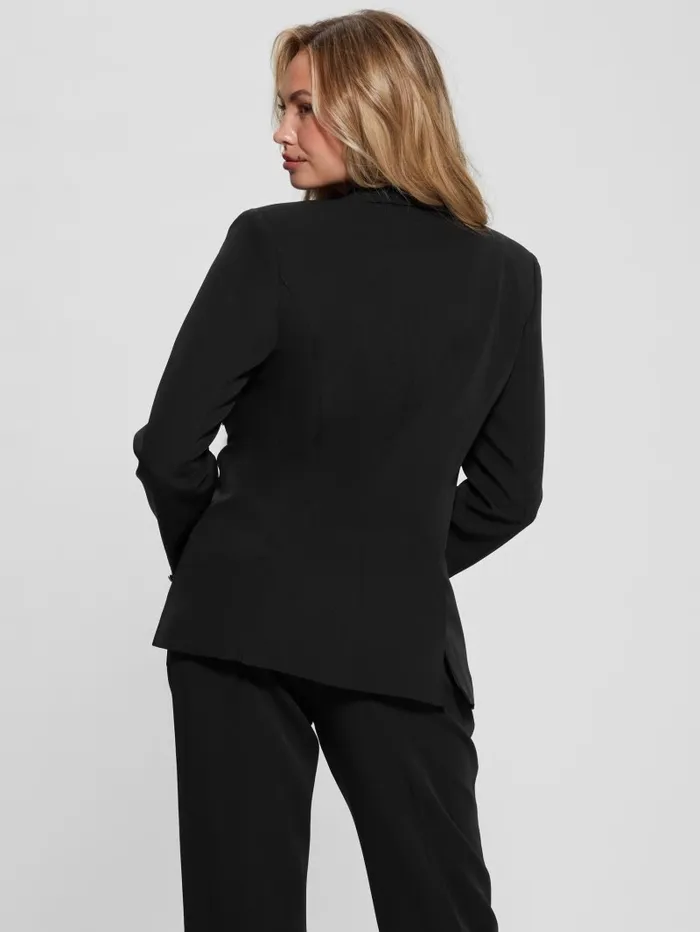 GUESS Eco Amanda Double Breasted Blazer Black Women Jackets and Coats