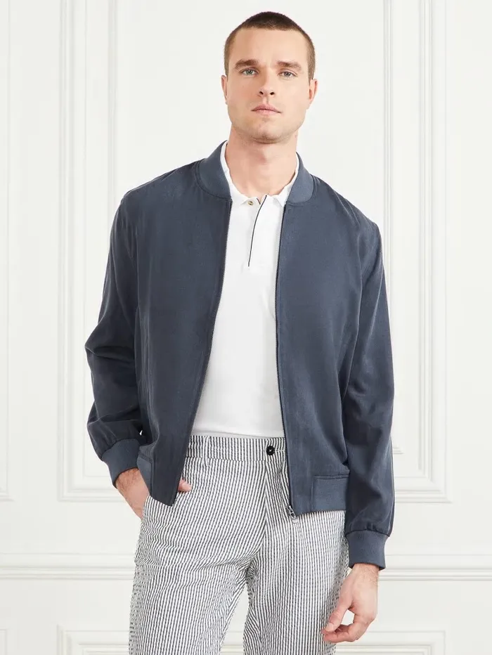 GUESS Eco Classic Flight Jacket Bleu lgant Men Jackets and Coats