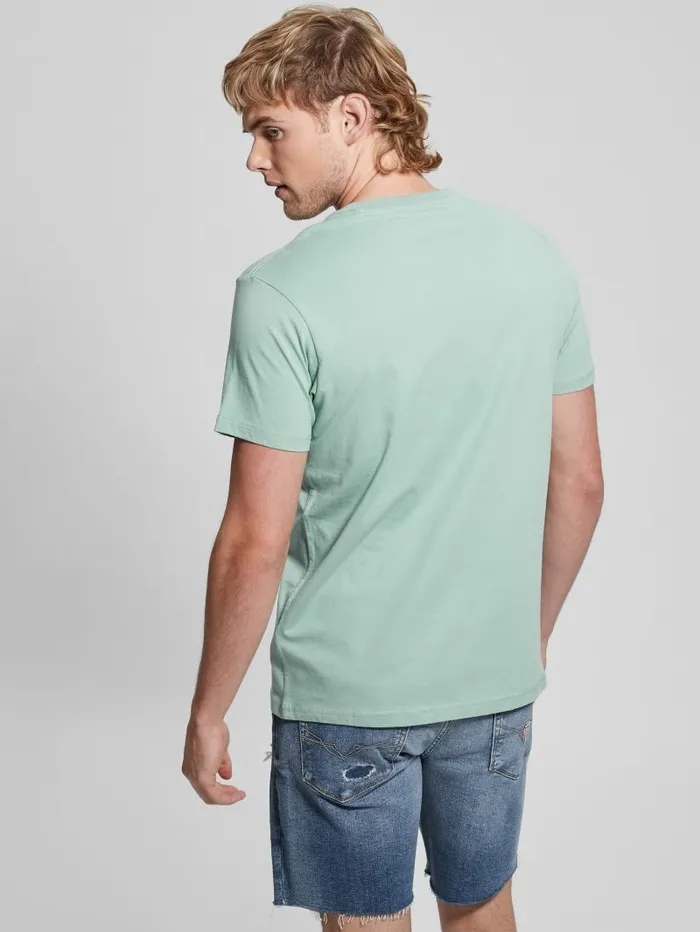 GUESS Eco Triangle Patch Tee Lagoon Fog Men TShirts and Tanks GUESS Eco Triangle Patch Tee Lagoon Fog Men TShirts and Tanks