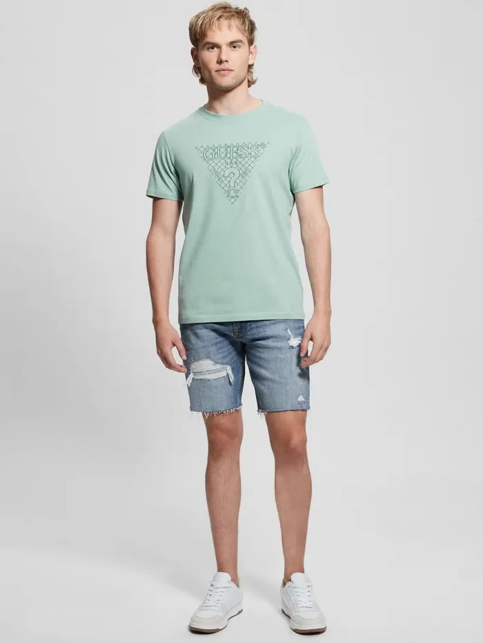 GUESS Eco Triangle Patch Tee Lagoon Fog Men TShirts and Tanks GUESS Eco Triangle Patch Tee Lagoon Fog Men TShirts and Tanks