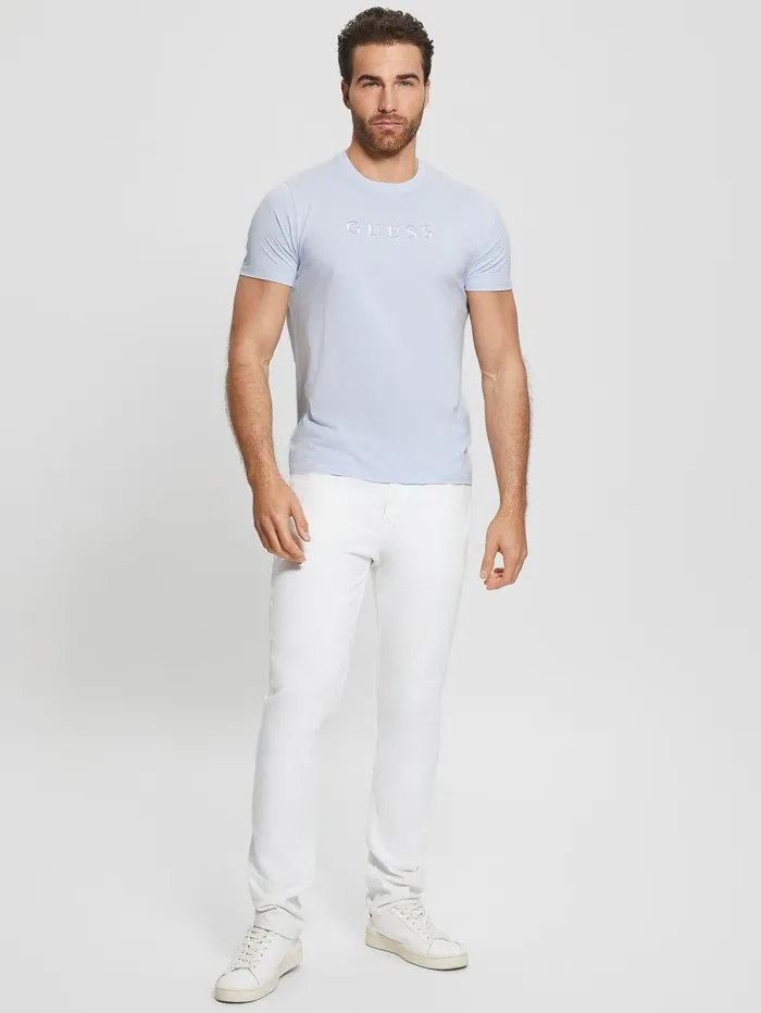 GUESS Embroidered Logo Tee Airway Blue Men TShirts and Tanks