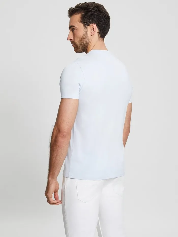 GUESS Embroidered Logo Tee Airway Blue Men TShirts and Tanks