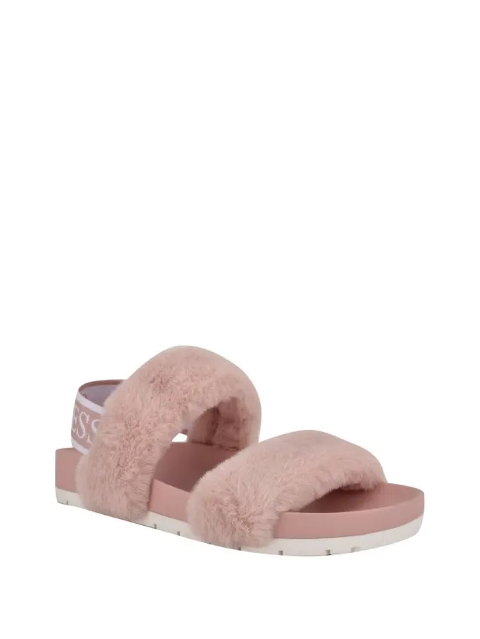 GUESS Fabin FauxFur Sandal Pink Women Sandals