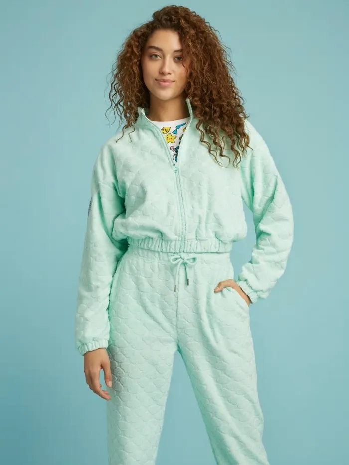 GUESS FriendsWithYou ZipUp Jacket Fwy Gloomy Blue Women Jackets and Coats GUESS FriendsWithYou ZipUp Jacket Fwy Gloomy Blue Women Jackets and Coats