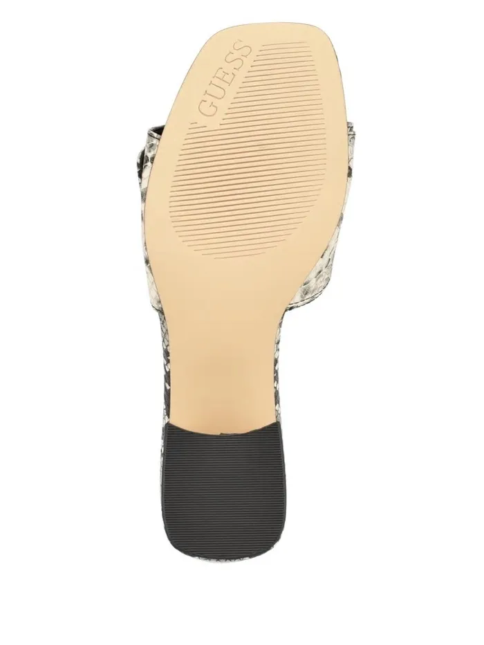 GUESS Gallai Block Heel Mules Black Leather Women Sandals GUESS Gallai Block Heel Mules Black Leather Women Sandals