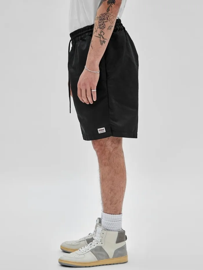 GUESS GUESS Originals Washed Nylon Shorts Jet Black Multi Men Pants and Shorts