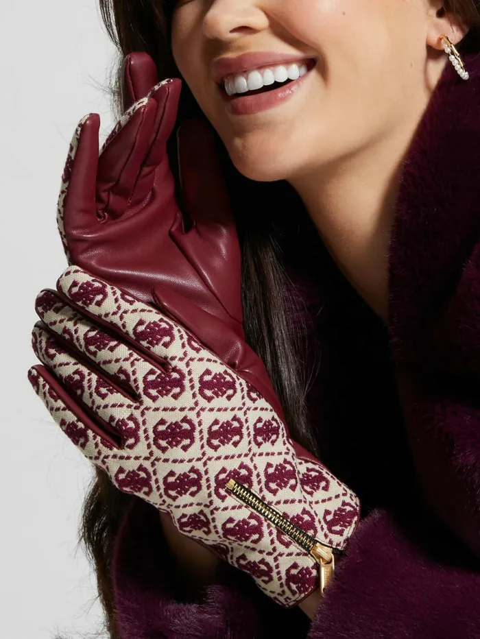 GUESS Izzy Jacquard Quattro G Gloves Montego Wash Women Hats and Scarves GUESS Izzy Jacquard Quattro G Gloves Montego Wash Women Hats and Scarves