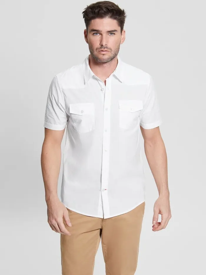 GUESS Nottingham Shirt Blanc Pur Men Shirts